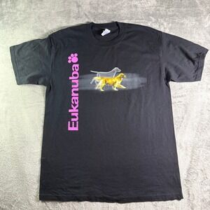 Y2K Gildan Heavy Eukanuba T-Shirt Mens Large Black Golden Retriever Graphic